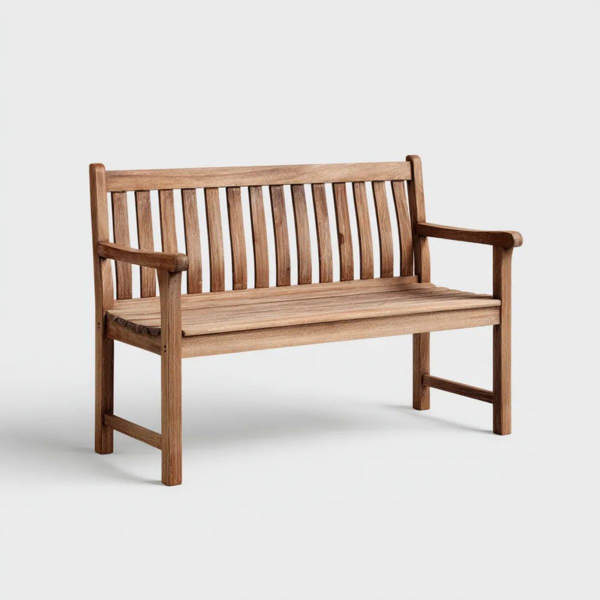 Dwuosobowa ławka ogrodowa z drewna brązowa 120 × 65 × 90 cm