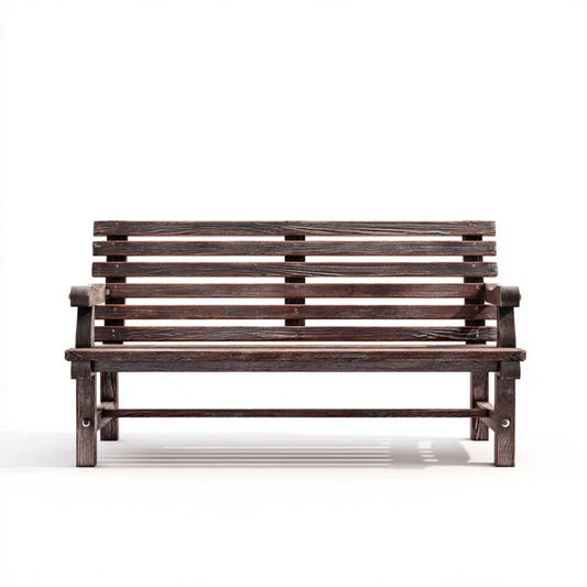 Brązowa drewniana ławka ogrodowa z litego drewna sosnowego, 150 x 65 x 85 cm