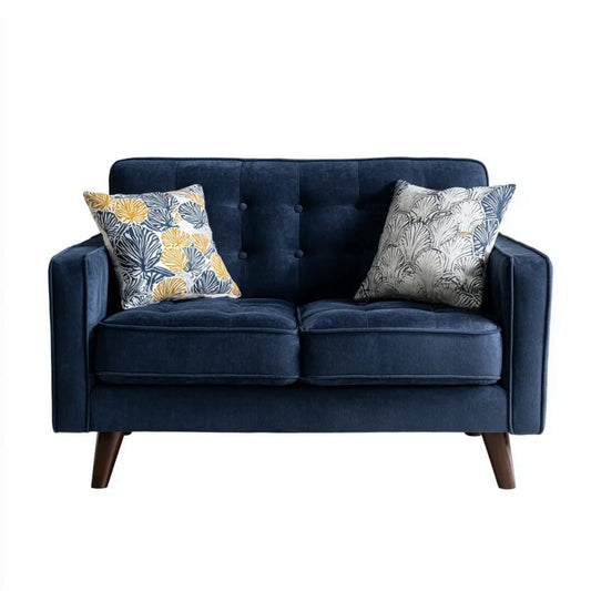 Dwuosobowa sofa granatowa z tapicerką poliestrową 150 x 84 x 86 cm