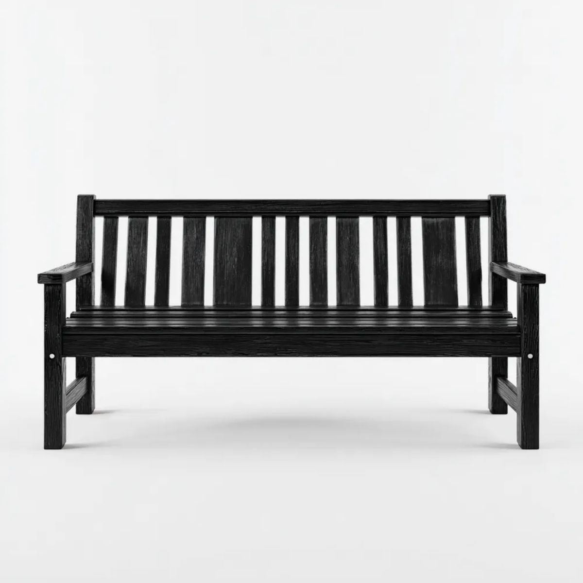 Czarna drewniana ławka ogrodowa 2-osobowa 120 x 65 x 90 cm