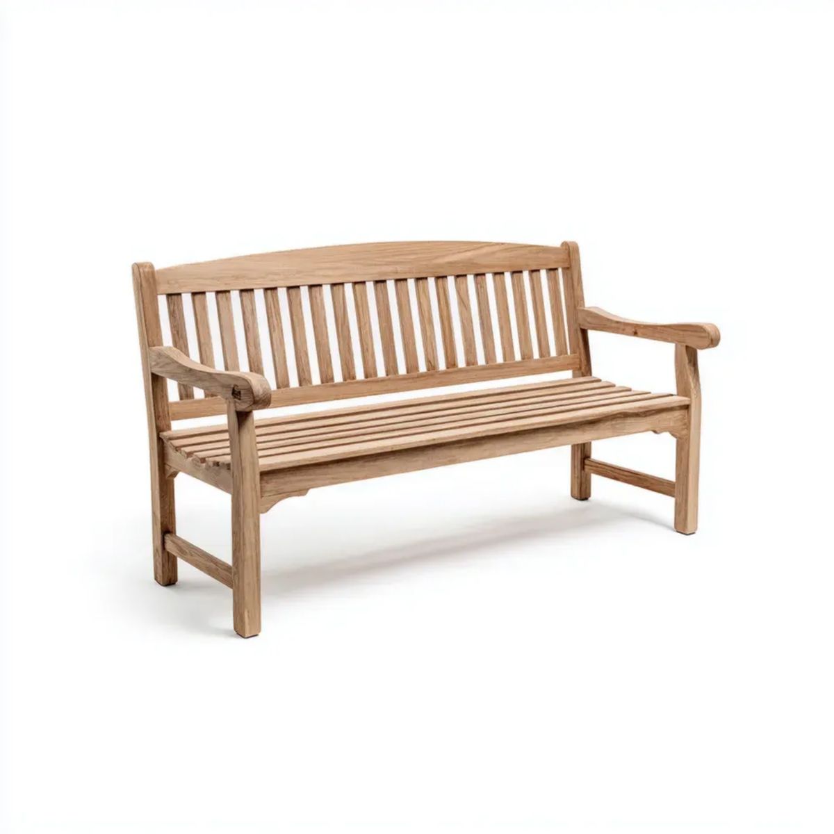 Dwuosobowa drewniana ławka ogrodowa z drewna tekowego, naturalny brąz, 120 × 63 × 92 cm