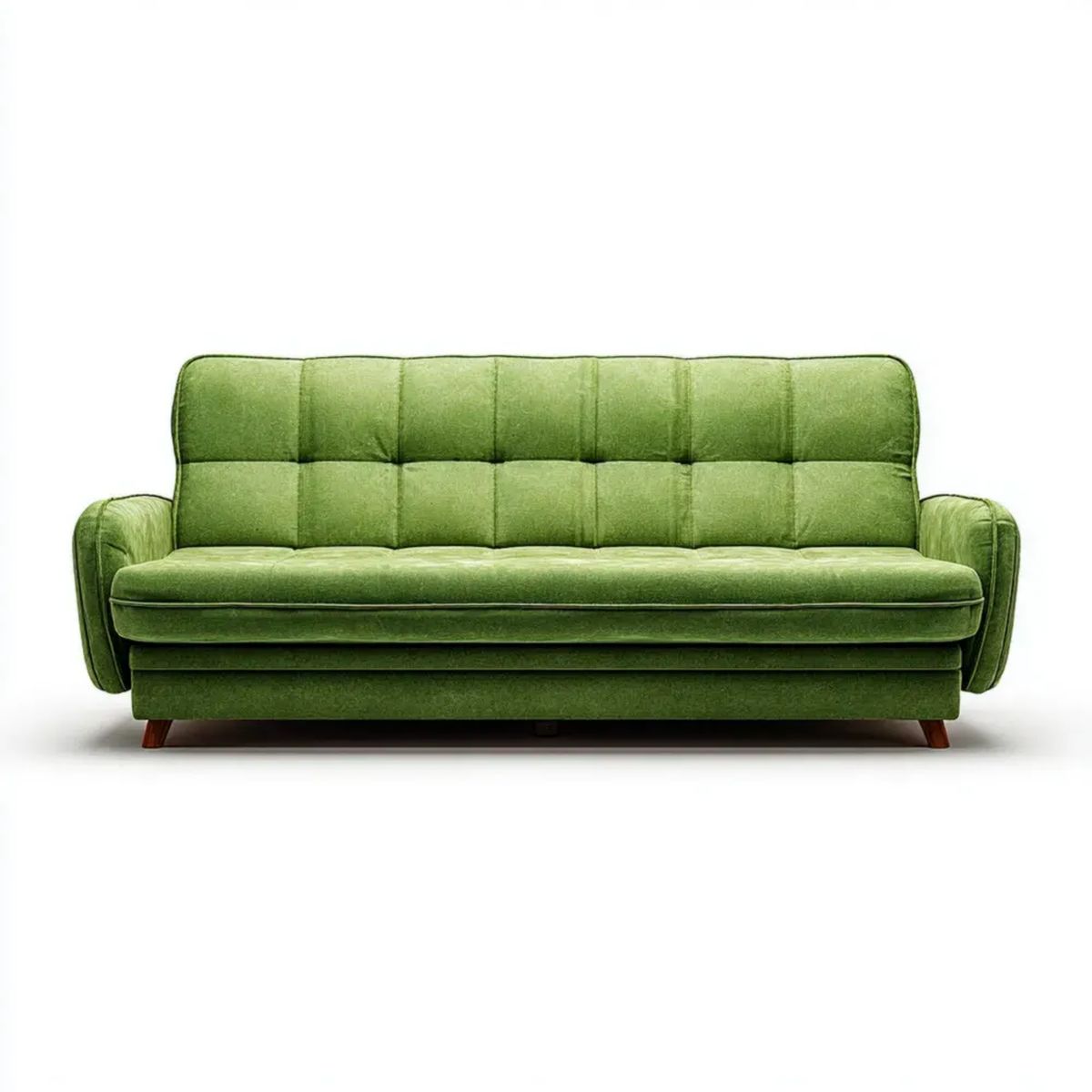Trzyosobowa sofa zielona tapicerowana poliestrem, 210 x 90 x 88 cm