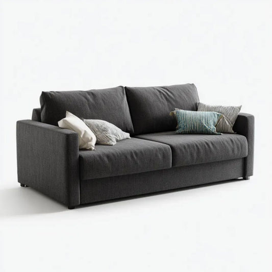 Trzyosobowa sofa z tkaniny grafitowa 220 × 95 × 85 cm