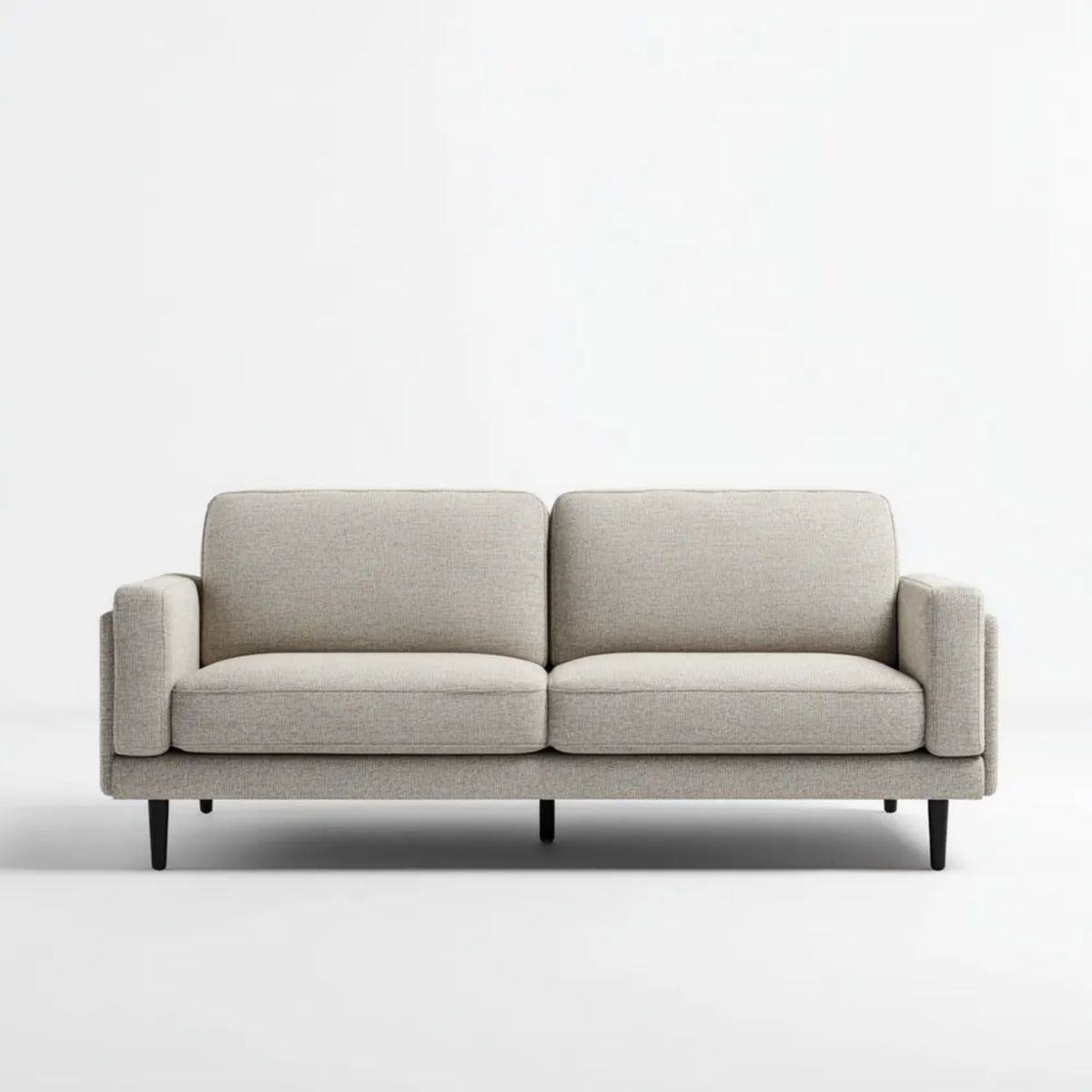 Trzyosobowa sofa beżowa z tapicerką poliestrową 200 x 90 x 85 cm